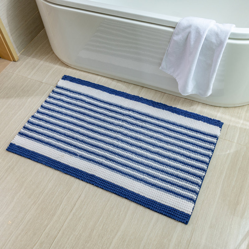 Momence Non-Slip Bath Rug, Blue, 26" W x 44" L