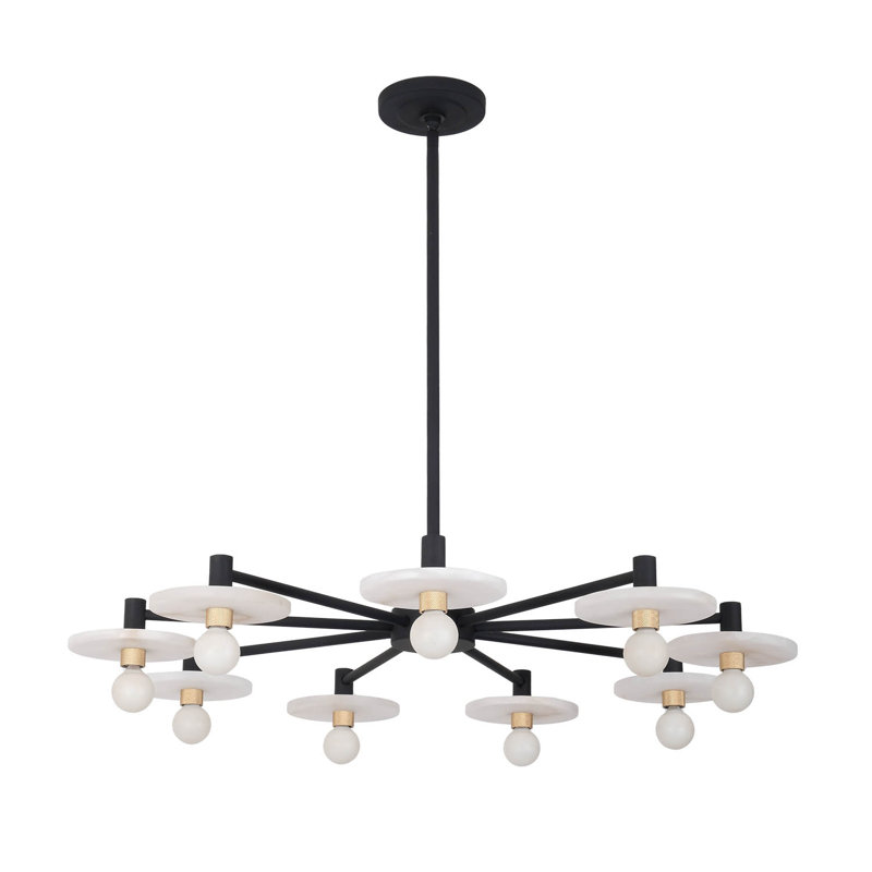 Discus 9 LT Matte Black Chandelier Kalco