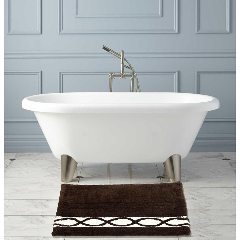 Yamaguchi Non-Slip Bath Rug, Brown Ivory