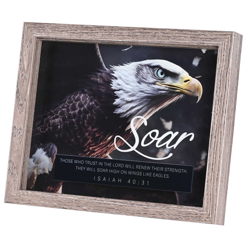 Art encadré, aigle Soar Isiah 40:31 10x8