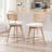 Uniondale Modern Coastal Swivel Teddy Bouclé Upholstered 26.2'' Counter Stool with Rattan Cane Back and Solid Wood Frame-1654579977