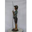Statue garçon avec une canne à pêche en bronze - Taille: L 11 po x l 14 po x H 44 po.