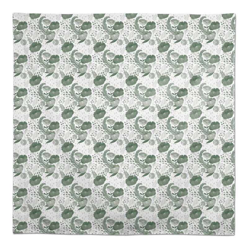 Nappe Simple Floral jaune 2, Blanc