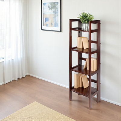 Étagère à livres en bois massif H 51,34 "x l 14,02" Akridge