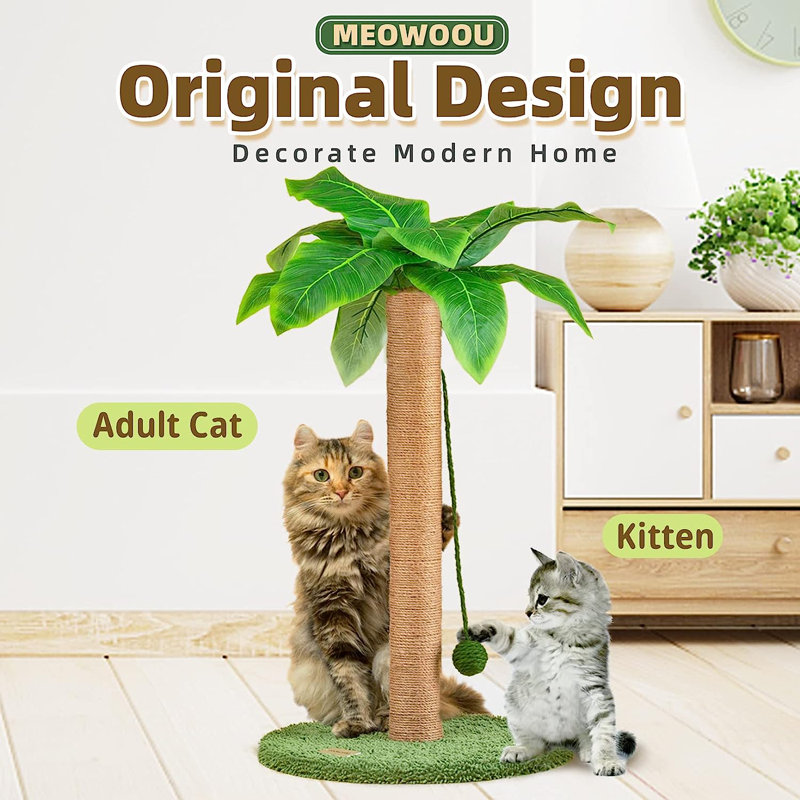 Denasia Cat Scratching Post, 23.60" H x 14.20" W x 14.20" D