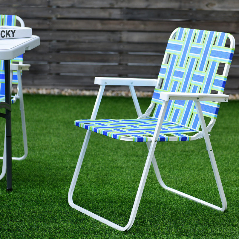 Eslinger Folding Camping Chair, Blue, White
