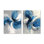 «Abstract Swirl in Blue and White Tones I», art mural 2 pièces