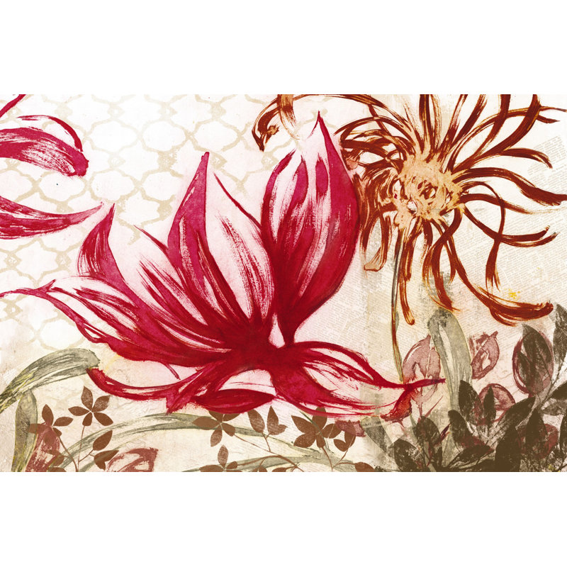 Red Flower Light - Wrapped Canvas Painting, 30cm H x 46cm W x 3.8cm D