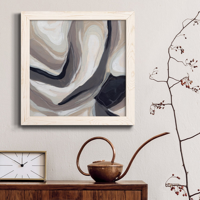 Stone Ripple III - Toile encadrée de qualité supérieure - prête à être accrochée, Cadre blanc