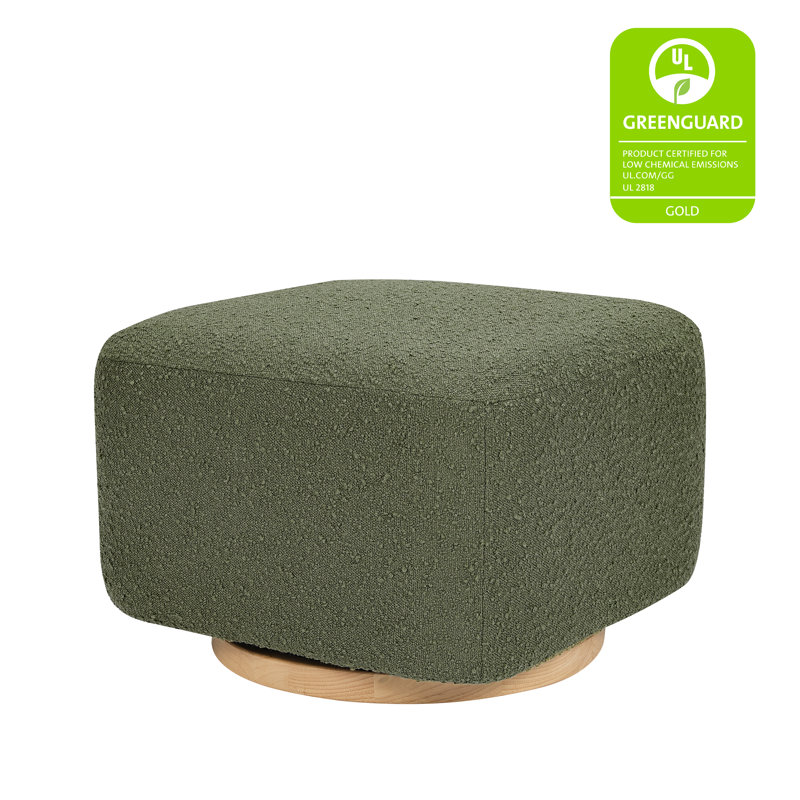 Kiwi Gliding Ottoman, Olive Boucle, Natural