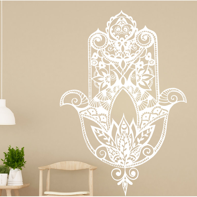 Abstract Non-Wall Damaging Wall Decal, White, 36" H x 53" W