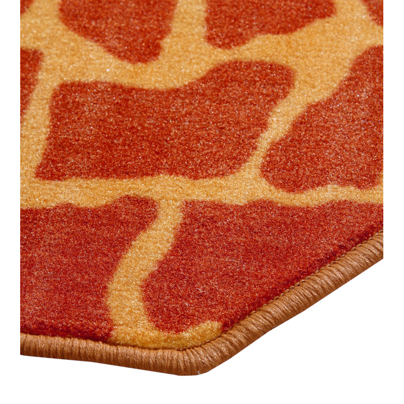 Tapis imprimé animal - Girafe sur échasses, Octogone 12 pi