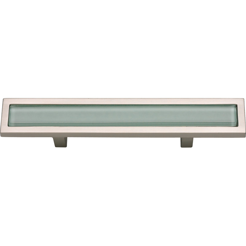 Spa 3" Center to Center Bar Pull, Brushed Nickel/Green