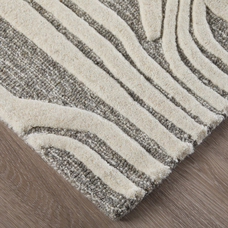 Kimball Transitional Abstract Ivory Area Rug, Rectangle 8' x 10'
