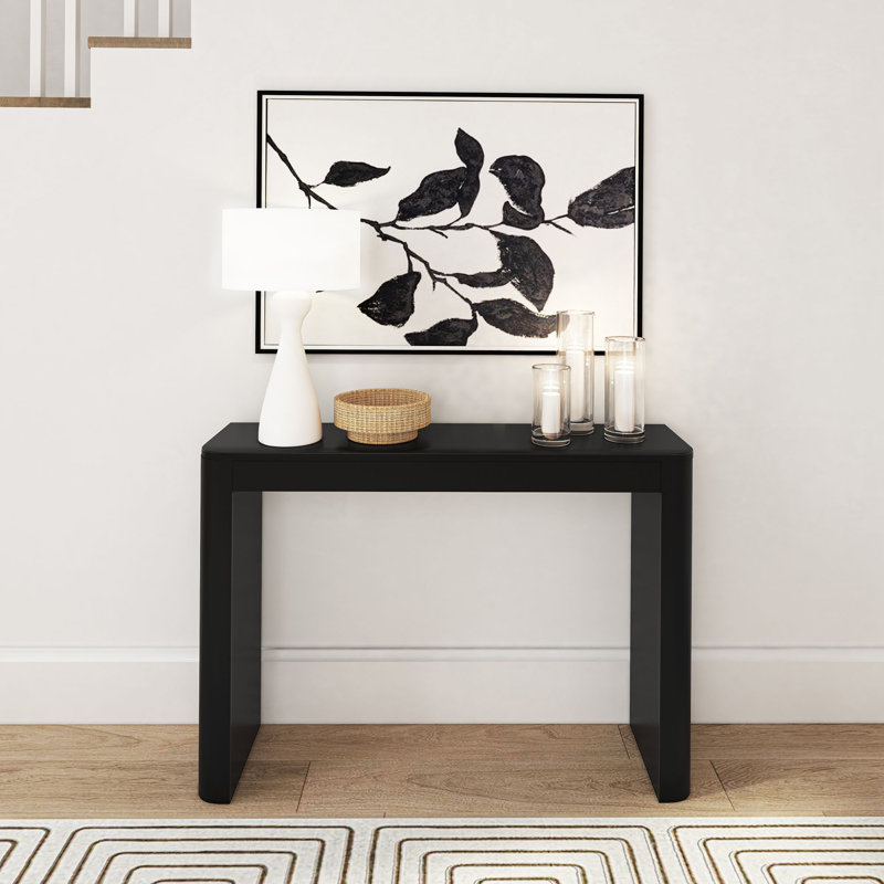 Stemple Solid Wood Console Table, Black, 32" H x 46.25" W x 12" D 