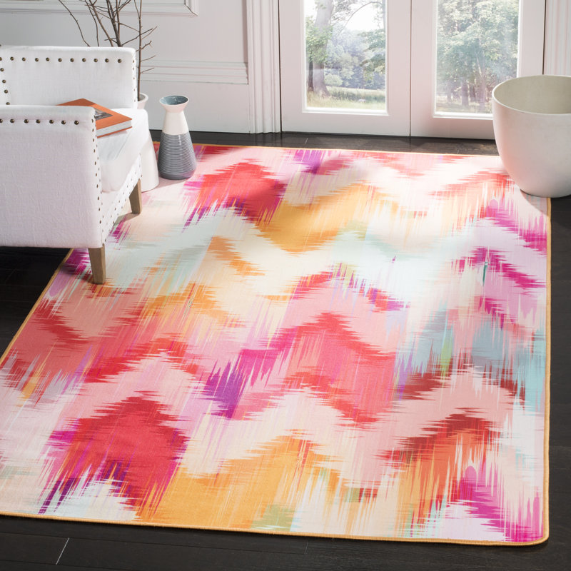 Leifsson Performance Machine Washable Chevron Rug, Rectangle 5'1" x 7'6"
