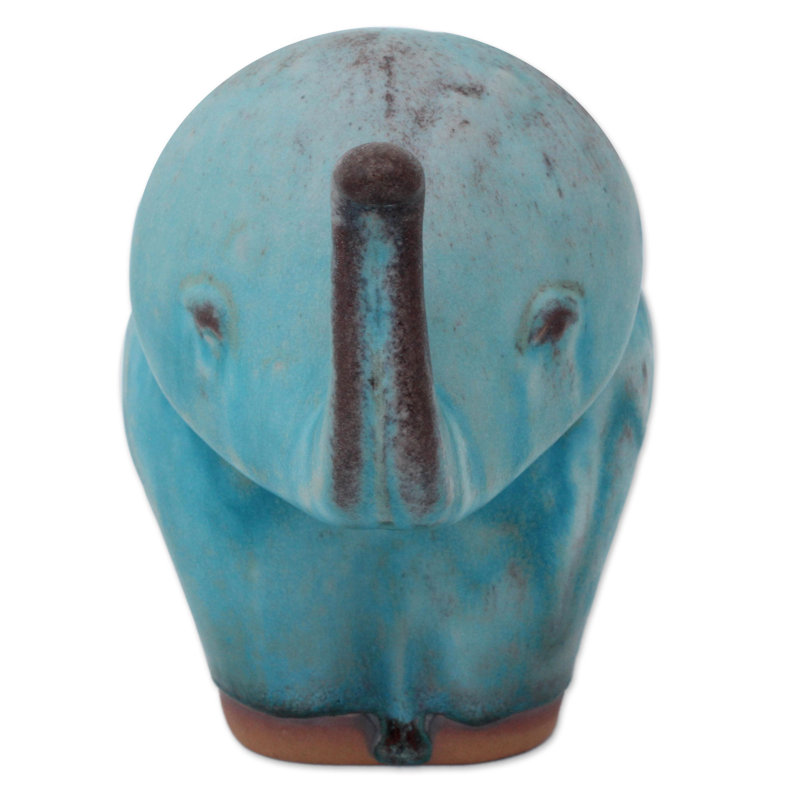 Figurine Rami Turquoise Elephant Child Celadon