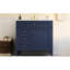 Armoire de salle de bain bleue avec lavabo en céramique, meuble-lavabo 2 tiroirs 36 po et grande capacité de rangement, meuble-lavabo d'apparence moderne, options polyvalentes, look-571185428