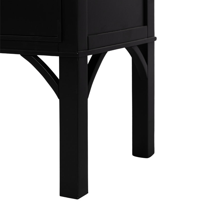 Jackie 2 - Drawer Solid Wood Nightstand, Tricorn Black