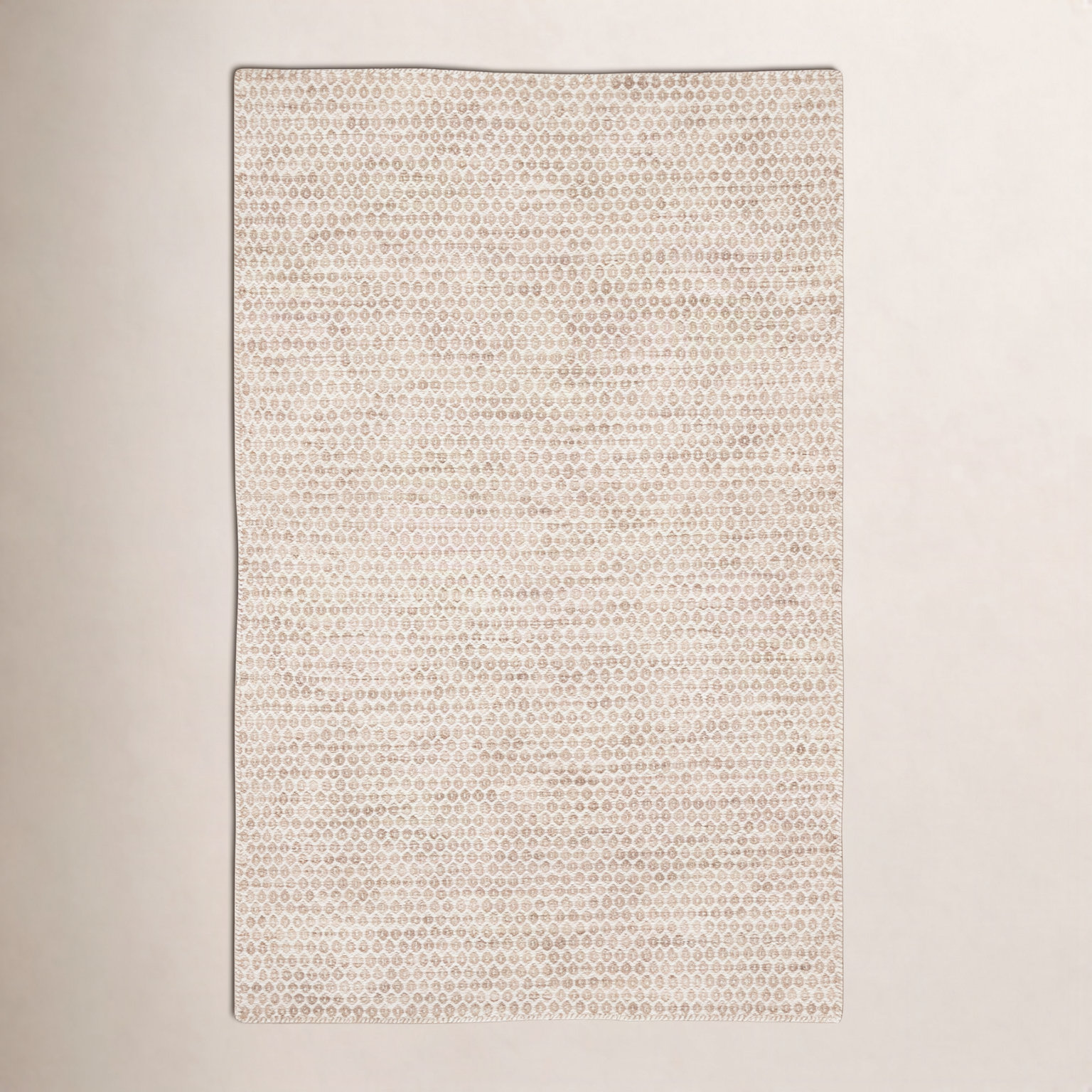 Midford Beige Hand-Woven Geometric Wool Rug, Rectangle 12' x 18'