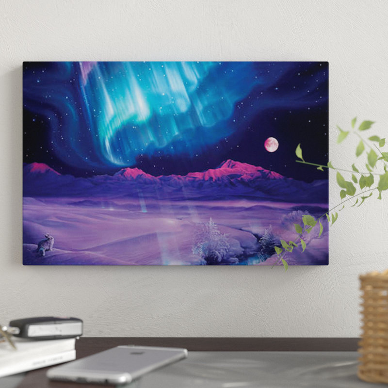 «Snowfield Illumination», impression sur toile, H 8 po x l 12 po x P 0,75 po, Toile tendue, Pas de tapis