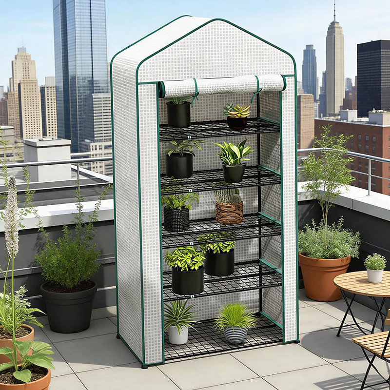Small Portable Greenhouse,Convenient Mini Greenhouse, Green/White
