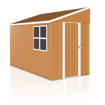 Remise en métal de 8 pi x 4 pi avec portes doubles, fenêtres et ventilation pour l'organisation des outils extérieurs. Cadre stabilisé - Revêtement durable, utilisation à long terme