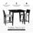 Corrine 3PC Upholstered Counter Set Black