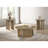 Distressed Light Brown Round Coffee Table