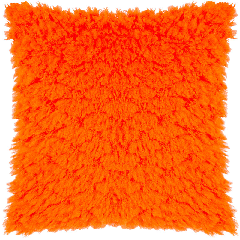 Fluff Ball Square Cushion, Orange