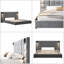 Structure de lit rembourrée en velours de très grande taille avec applique murale et port USB Luxury - gris-576832045