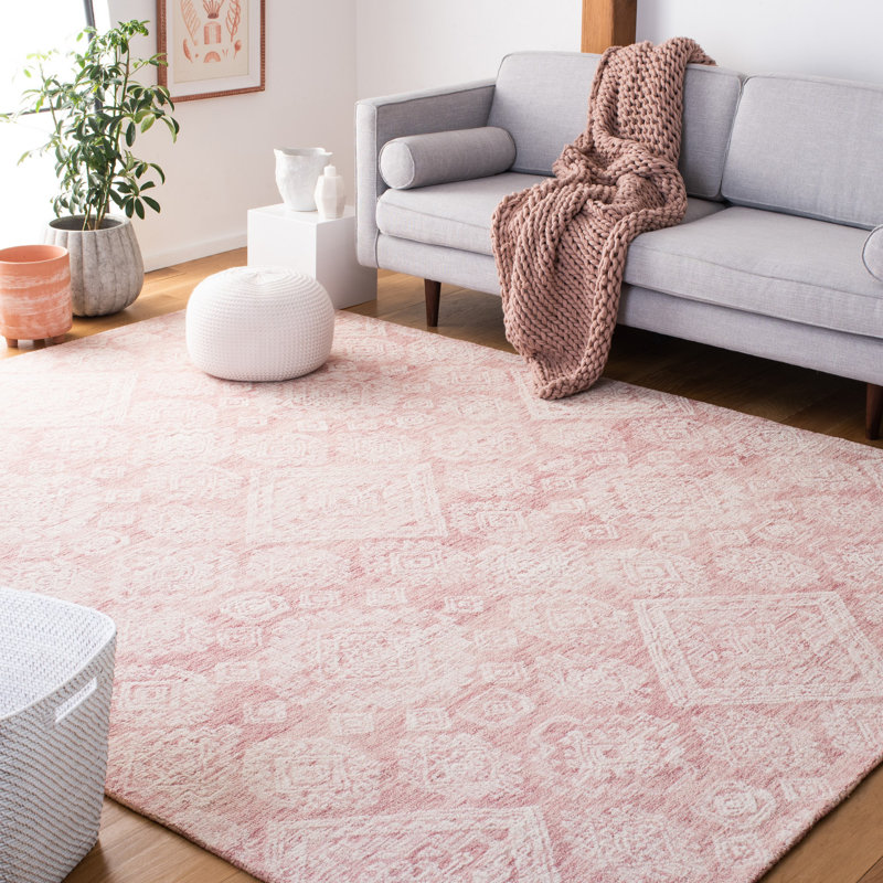 Metro Hand Tufted Indian Wool And Cotton With Latex Geometric Rug, Rectangle 4' x 6'
