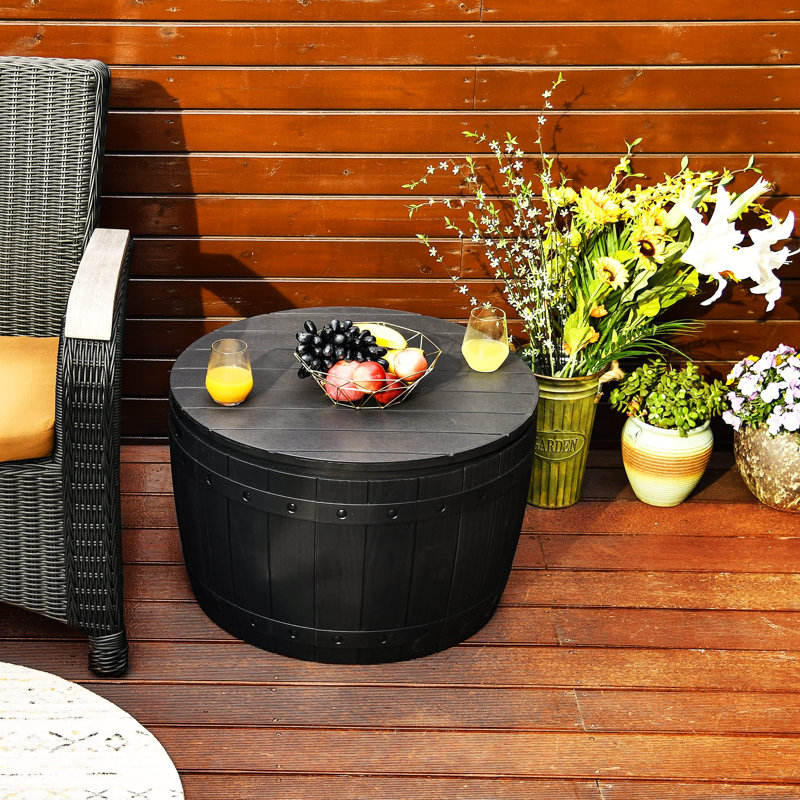 Alpen Home Rolde 67cm W 27L Resin Lockable Deck Box, Black
