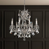 Sophia 9 Light 28in x 30in Chandelier in Parchment Gold with Clear Heritage Handcut Crystals