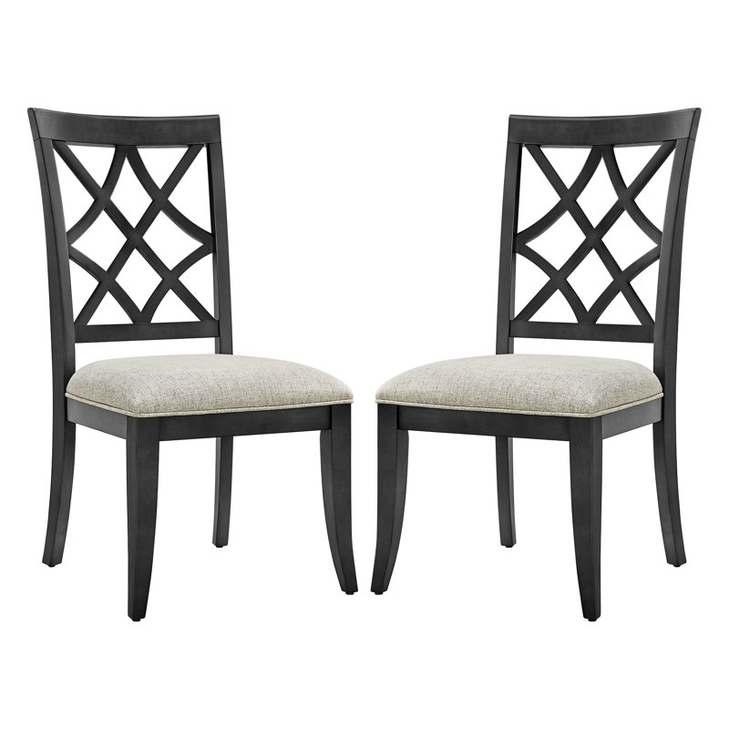 2 pièces, chaises de salle à manger rembourrées de style Mid-Century, couleur chêne foncé, 2 pièces en bois massif, sièges confortables