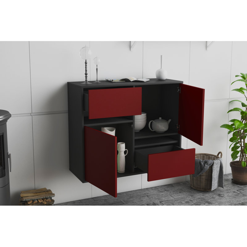 Schulman 92cm Sideboard, Anthracite/Purple