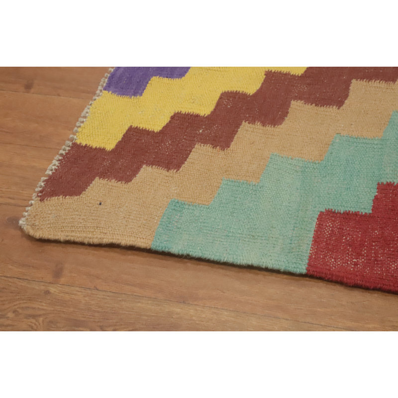 Colorful Square Kilim Wool Oriental Area Rug 6x6