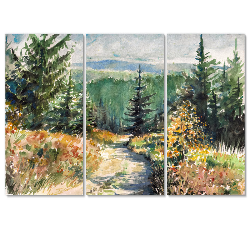 «Little Road In Mountain Landscape», reproduction d'art sur toile - PT40852, H 40 po x l 60 po x P 1 po