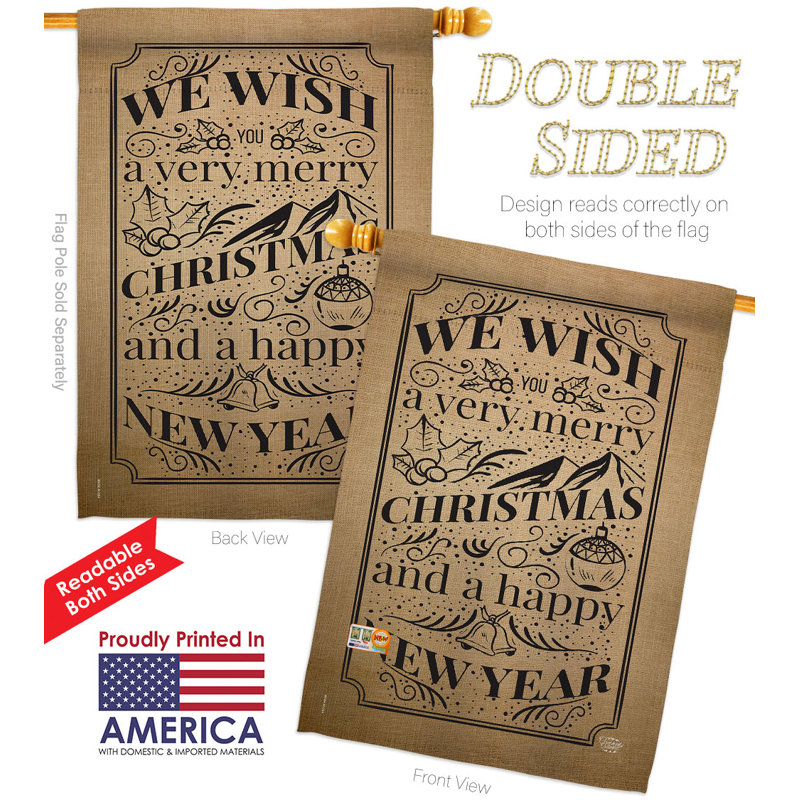 Double Sided 40'' H x 28'' W Polyester Christmas Flag Set