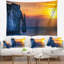 Tapisserie panorama normandy etretat falaise mer avec accessoires suspendus inclus-28490758