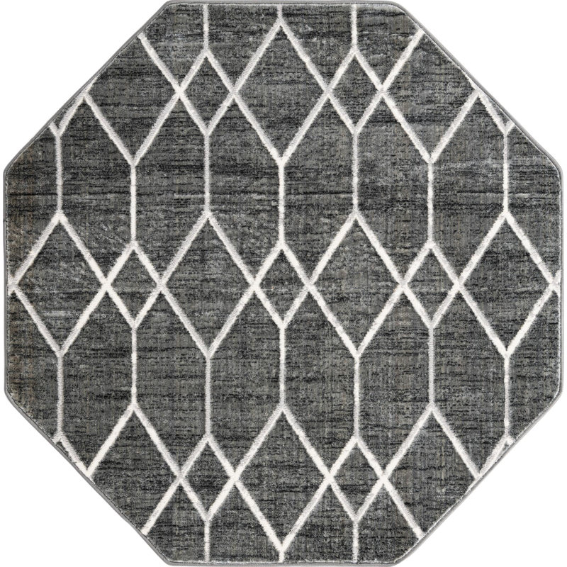 Eshin Abstract Indoor Rug, Octagon 5'3"