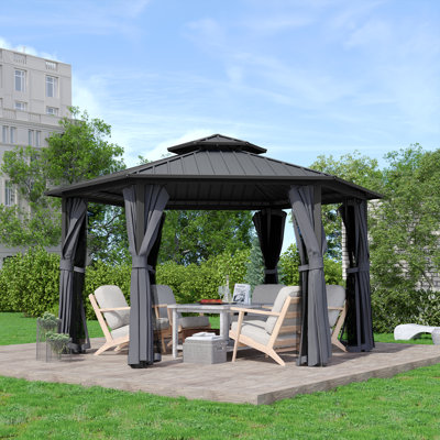  13 pi. L 15 pi. D Pavillon de jardin en aluminium