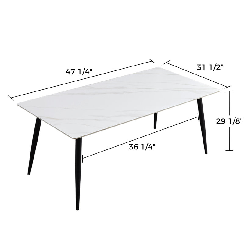 Loverde 31.5 " Rectangular with Steel Base Dining Table