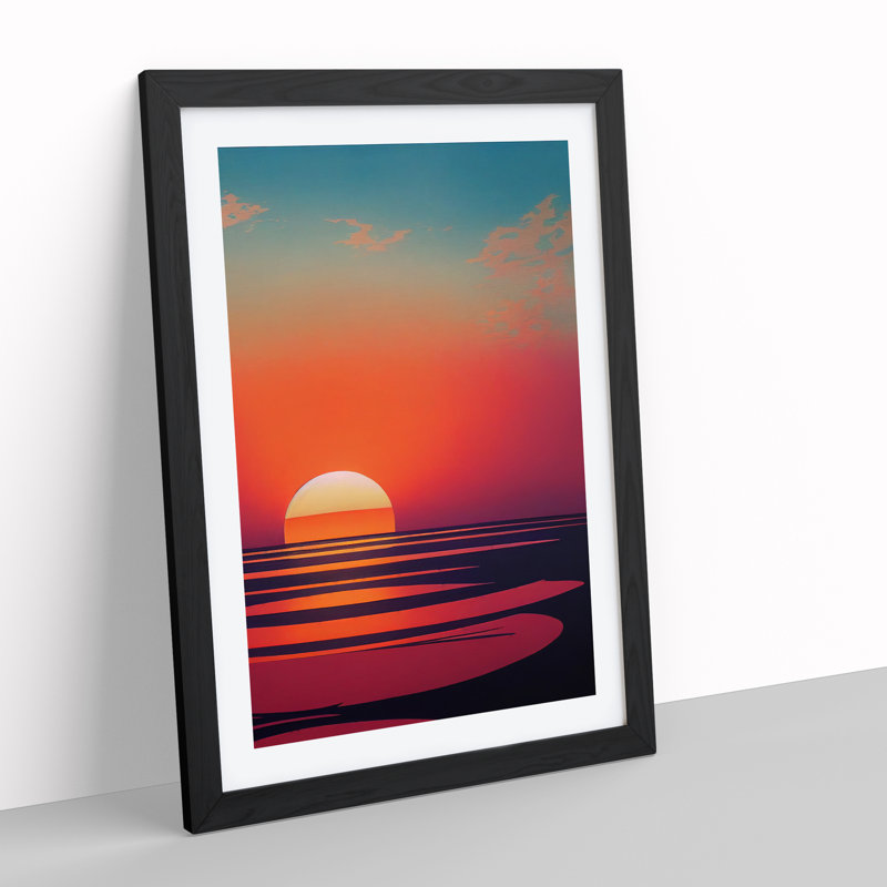 Unforgettable Sunset View - Wall Art, Black Picture Frame, 66cm H x 48cm W, White