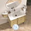 Meuble-lavabo sur pied de 30 pouces avec panneau rainuré 3D et lavabo en céramique intégré
