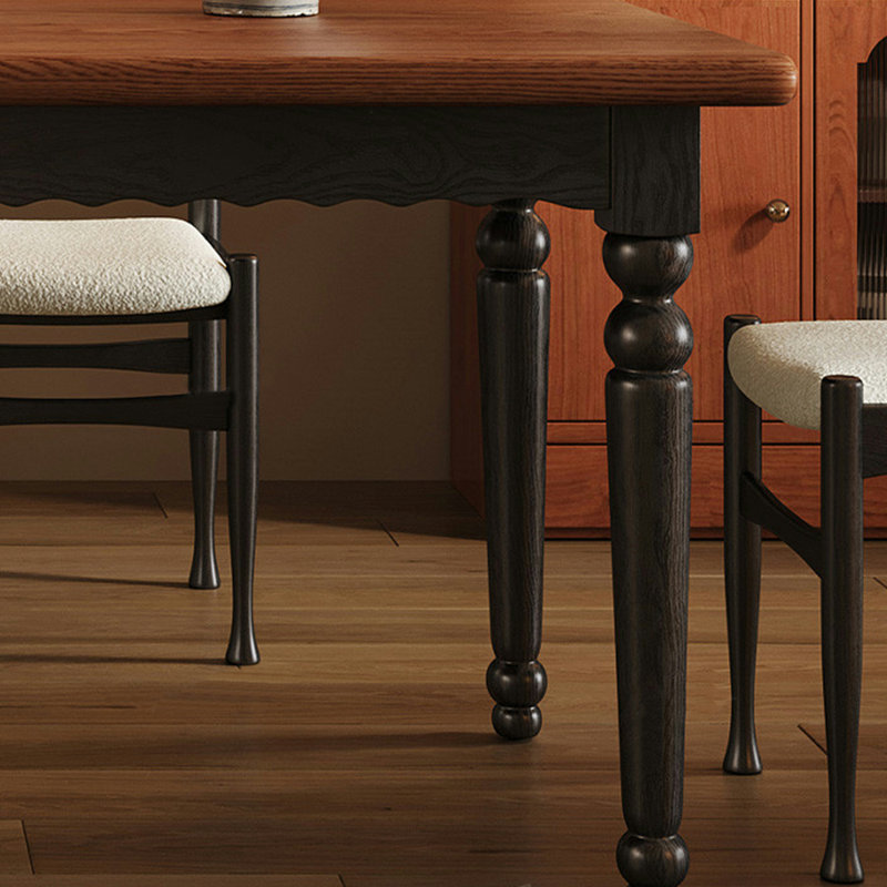 Retro rectangular utility dining table set, 29.92"H x 55.12"L x 31.5"W