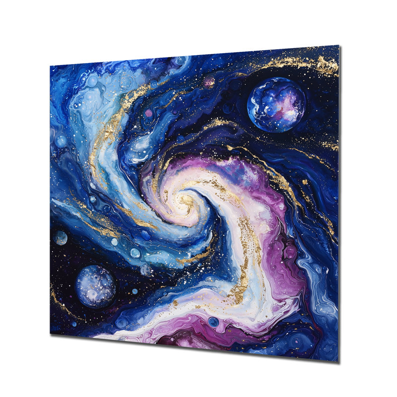 Planètes dans le système solaire dans l'espace II - Astronomie, décoration murale en métal, impression sur métal