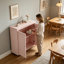 Armoire de rangement d'appoint rose à 2 portes, armoire latérale autoportante en bois pour rangement