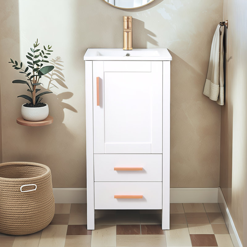 Ensemble de meuble-lavabo simple blanc 16 po