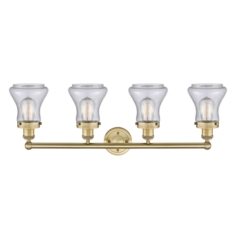 Éclairage pour meuble-lavabo à 4 lumières à intensité variable Asadbek, Bullé, Laiton brossé